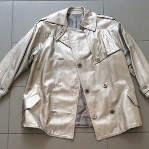 Gianni Versace Silver Leather Jacket